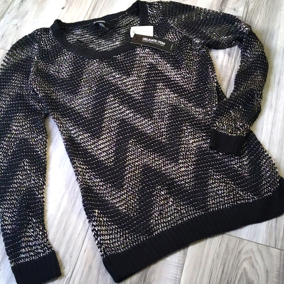 ๐ New Metallic thread sheer sweater. Original! - Picture 1 of 5